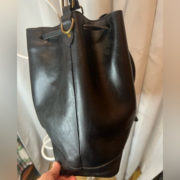 Madewell Black Leather Lafayette Bucket Shoulder Bag Pristine Condition - Picture 5 of 16